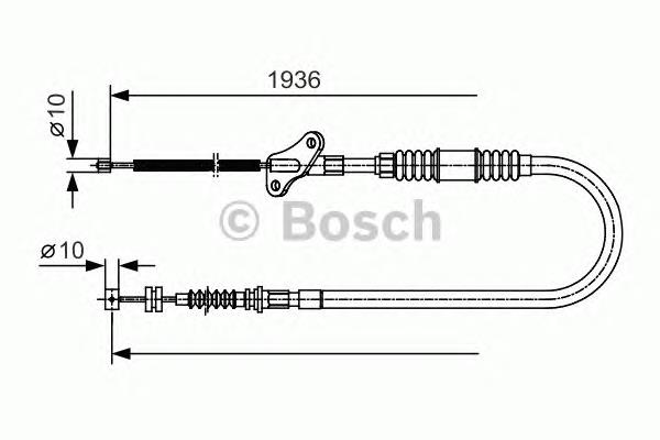 1987482110 Bosch cabo do freio de estacionamento traseiro direito