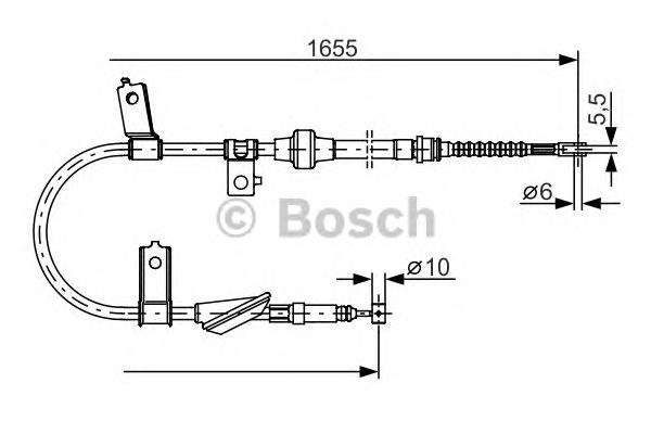 Cabo do freio de estacionamento traseiro direito 1987482119 Bosch