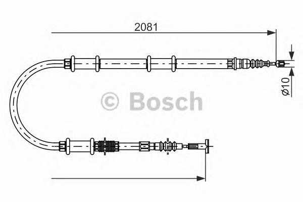 Cabo do freio de estacionamento traseiro direito 1987482181 Bosch