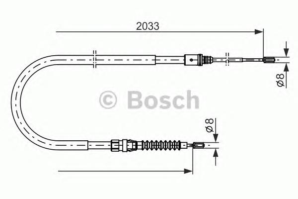 1987482190 Bosch Трос ручного тормоза задний правый/левый