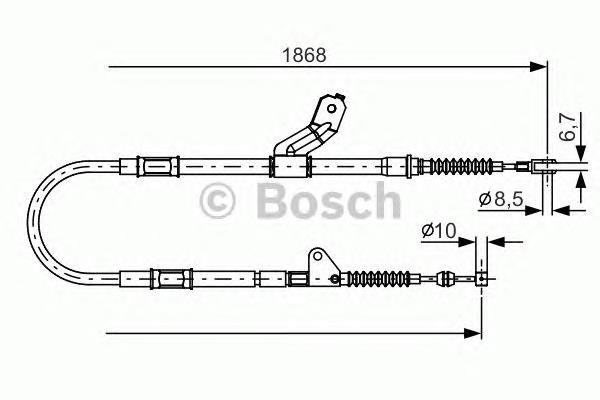 1987482158 Bosch cabo do freio de estacionamento traseiro esquerdo