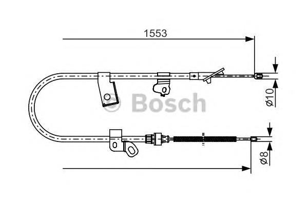 1 987 482 156 Bosch cabo do freio de estacionamento traseiro direito
