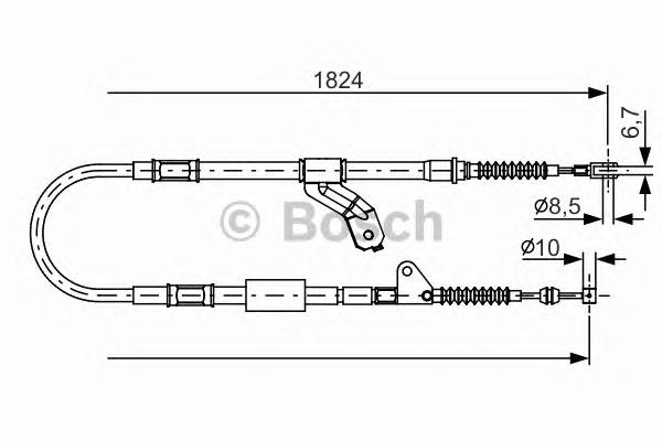 1987482159 Bosch cabo do freio de estacionamento traseiro direito