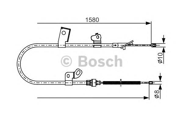 1987482155 Bosch cabo do freio de estacionamento traseiro esquerdo