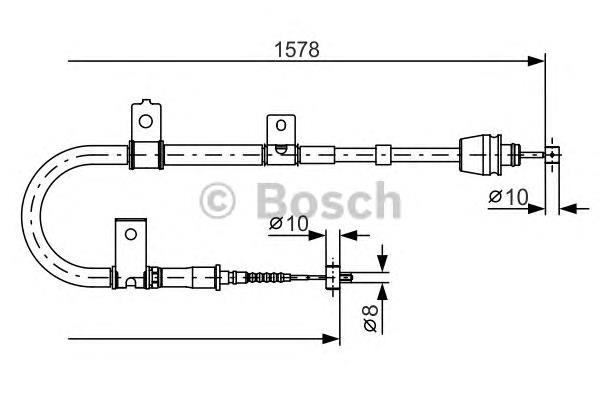 Cabo do freio de estacionamento traseiro direito 1987482167 Bosch