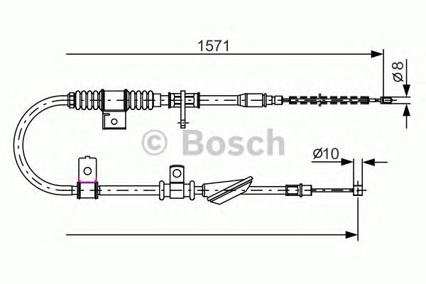 1987482169 Bosch cabo do freio de estacionamento traseiro direito