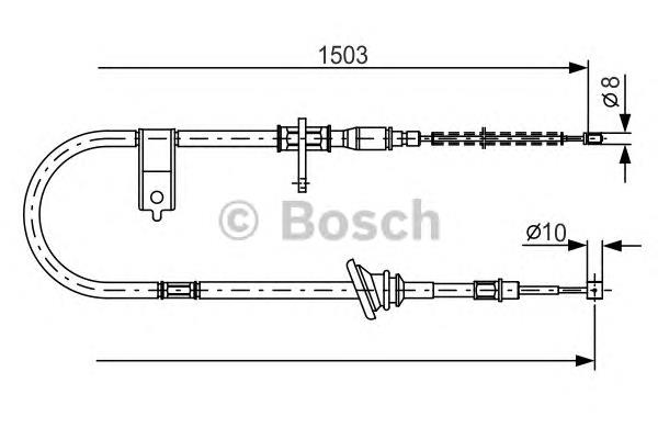 Cabo do freio de estacionamento traseiro direito 1987482165 Bosch