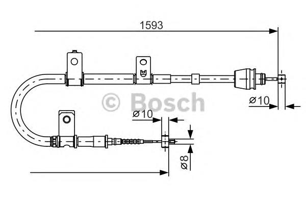 1987482166 Bosch cabo do freio de estacionamento traseiro esquerdo