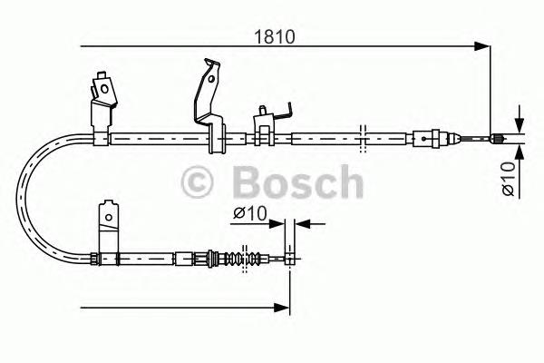 1987482052 Bosch cabo do freio de estacionamento traseiro direito