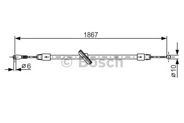 1987482028 Bosch cabo do freio de estacionamento dianteiro