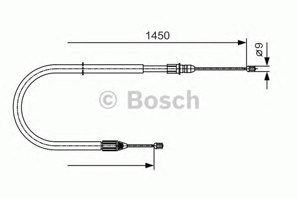 1987482040 Bosch cabo do freio de estacionamento traseiro direito