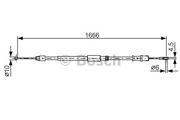 1987482032 Bosch cabo traseiro direito/esquerdo do freio de estacionamento