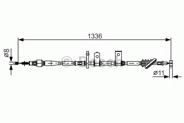 1987482091 Bosch cabo do freio de estacionamento traseiro esquerdo