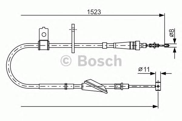 1987482092 Bosch cabo do freio de estacionamento traseiro direito