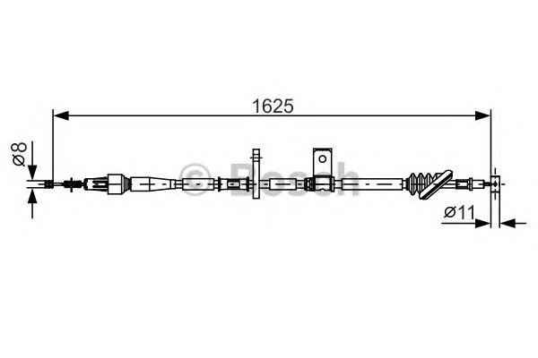 1987482094 Bosch cabo do freio de estacionamento traseiro direito