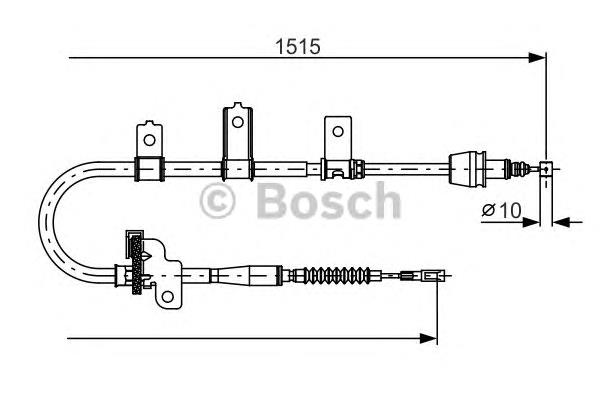 1987482098 Bosch cabo do freio de estacionamento traseiro esquerdo