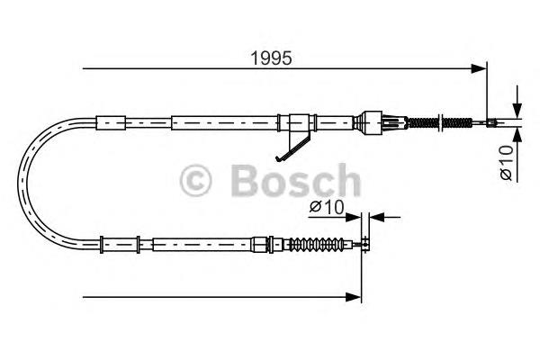 1987482069 Bosch cabo do freio de estacionamento traseiro direito