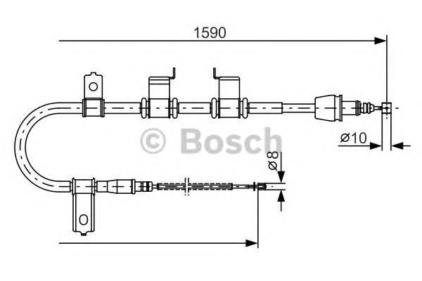 1987482072 Bosch cabo do freio de estacionamento traseiro esquerdo