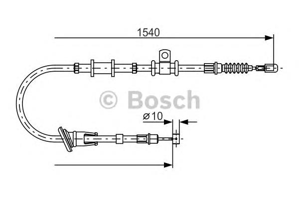 1987482065 Bosch cabo do freio de estacionamento traseiro direito