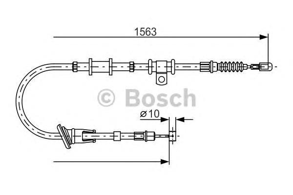 1987482064 Bosch cabo do freio de estacionamento traseiro esquerdo