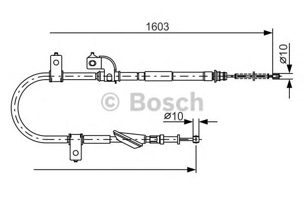 1987482080 Bosch cabo do freio de estacionamento traseiro direito