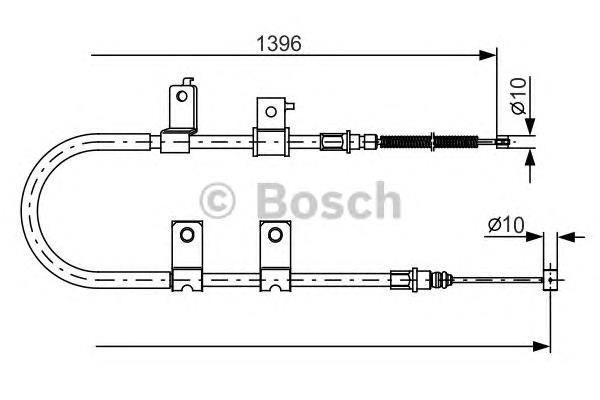 1987482083 Bosch cabo do freio de estacionamento traseiro direito