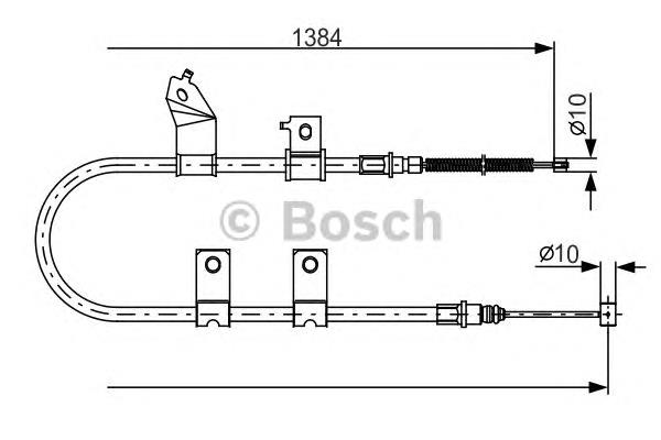 1987482082 Bosch cabo do freio de estacionamento traseiro esquerdo