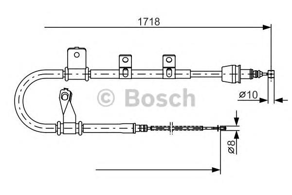 1987482075 Bosch cabo do freio de estacionamento traseiro direito