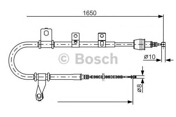 1987482074 Bosch cabo do freio de estacionamento traseiro esquerdo