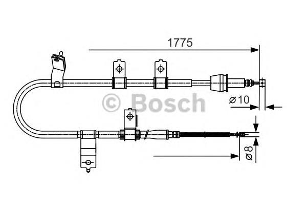 1987482077 Bosch cabo do freio de estacionamento traseiro direito