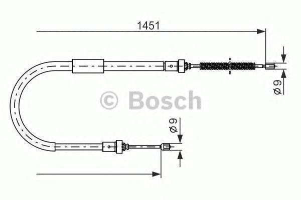 1987477966 Bosch cabo do freio de estacionamento traseiro esquerdo