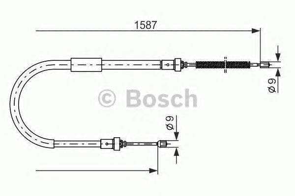 1 987 477 965 Bosch cabo do freio de estacionamento traseiro direito