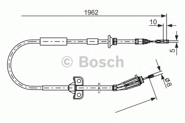 Cabo traseiro direito/esquerdo do freio de estacionamento 1987477941 Bosch