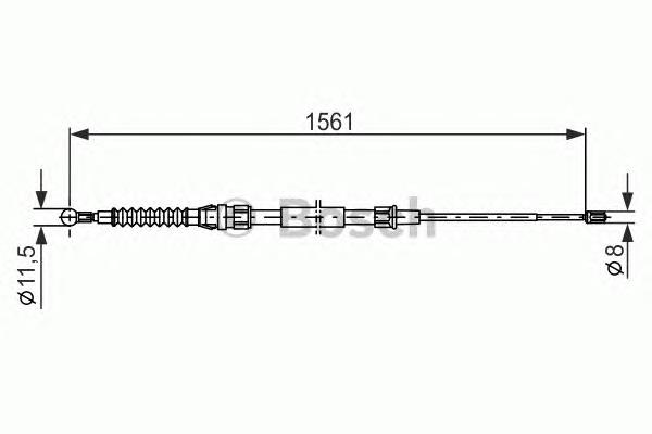 1987477942 Bosch Трос ручного тормоза задний правый/левый