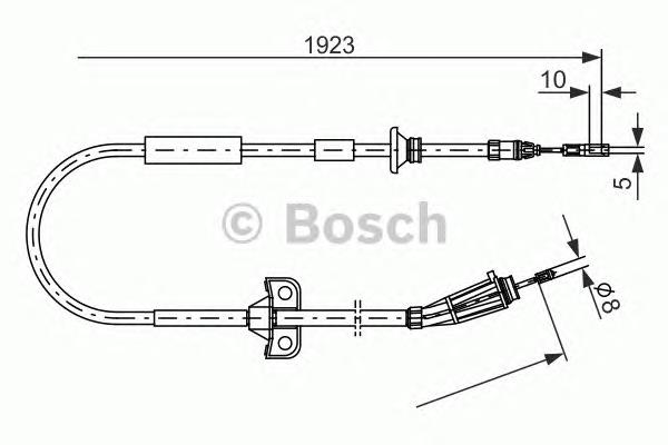 Cabo traseiro direito/esquerdo do freio de estacionamento 1987477999 Bosch