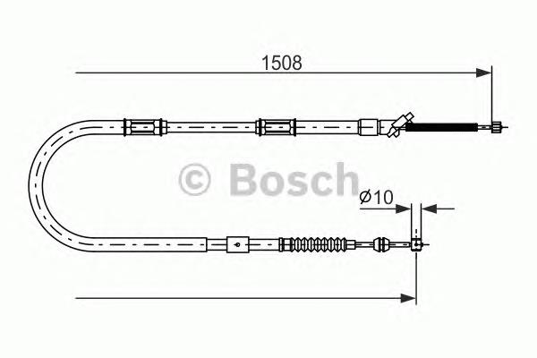 1987477997 Bosch cabo do freio de estacionamento traseiro direito