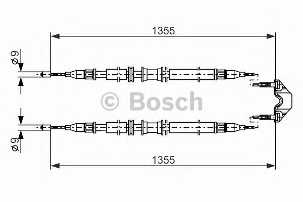 1987477868 Bosch cabo do freio de estacionamento intermédio