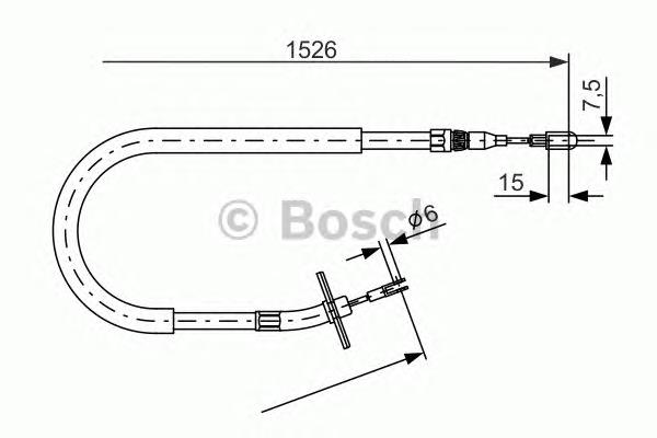 1987477859 Bosch cabo do freio de estacionamento traseiro direito