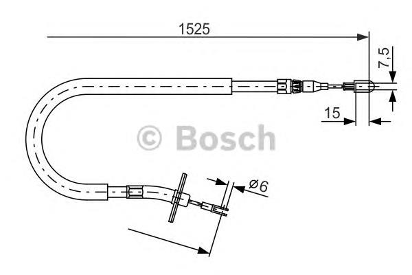 1 987 477 858 Bosch cabo do freio de estacionamento traseiro esquerdo