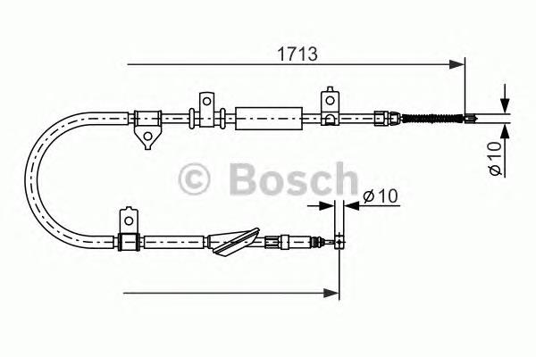 Cabo do freio de estacionamento traseiro direito 1987477886 Bosch