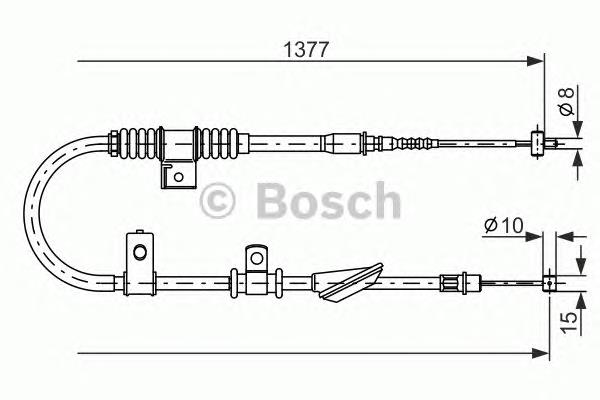 1987477842 Bosch cabo do freio de estacionamento traseiro esquerdo