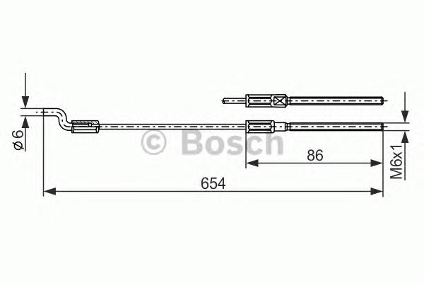 1987477833 Bosch cabo do freio de estacionamento intermédio