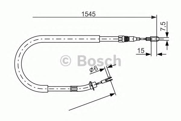 1987477857 Bosch cabo traseiro direito/esquerdo do freio de estacionamento
