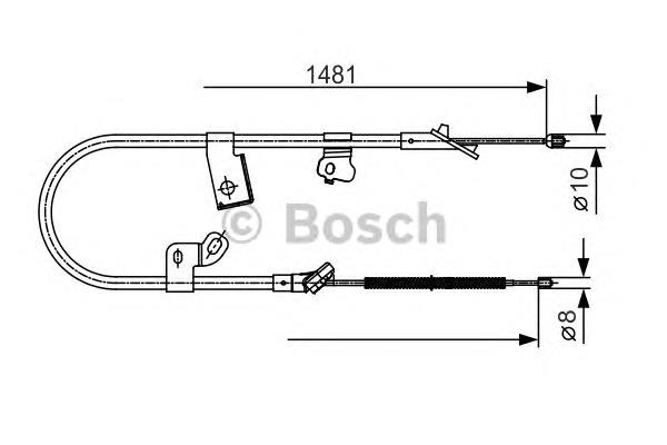 1987477919 Bosch cabo do freio de estacionamento traseiro direito