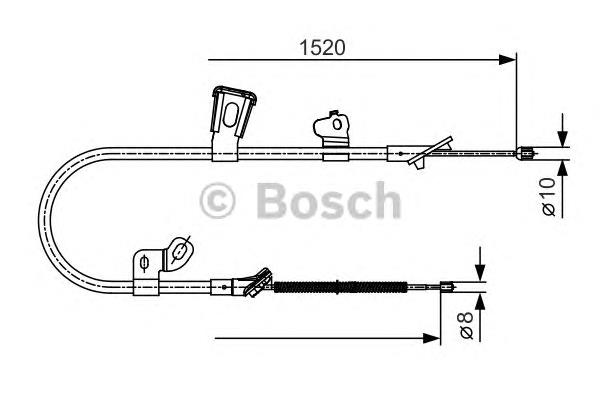 1987477918 Bosch cabo do freio de estacionamento traseiro esquerdo