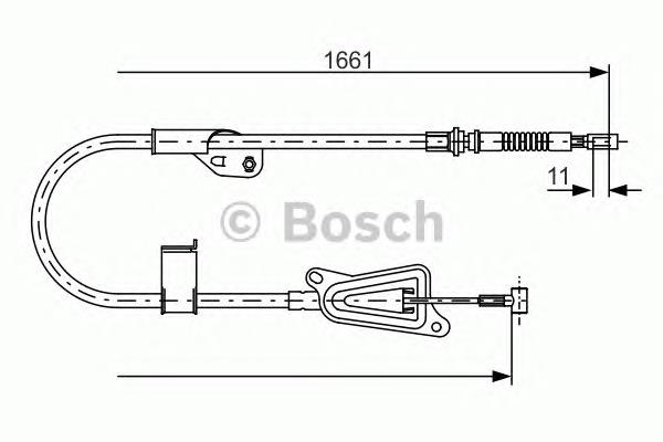 1987477914 Bosch cabo do freio de estacionamento traseiro direito