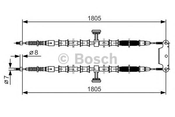 1987477907 Bosch cabo traseiro direito/esquerdo do freio de estacionamento