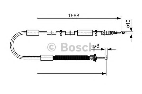 1987477911 Bosch cabo do freio de estacionamento traseiro direito