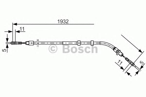 1987477904 Bosch cabo do freio de estacionamento traseiro direito