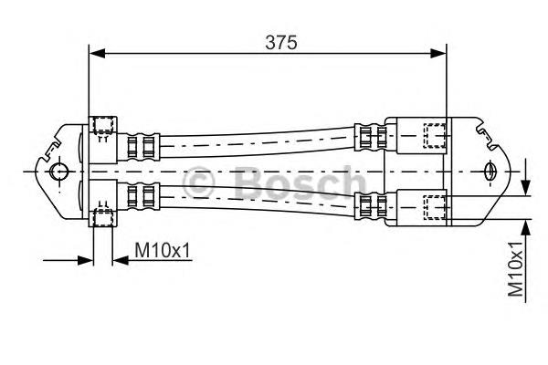 1987481072 Bosch mangueira do freio traseira